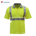 Großhandels-preiswertes hohes Visibility-Mens-leichtes Breathable Polyester-Polo-T-Shirt Reflektierende Sicherheits-Arbeit trägt mit Tasche